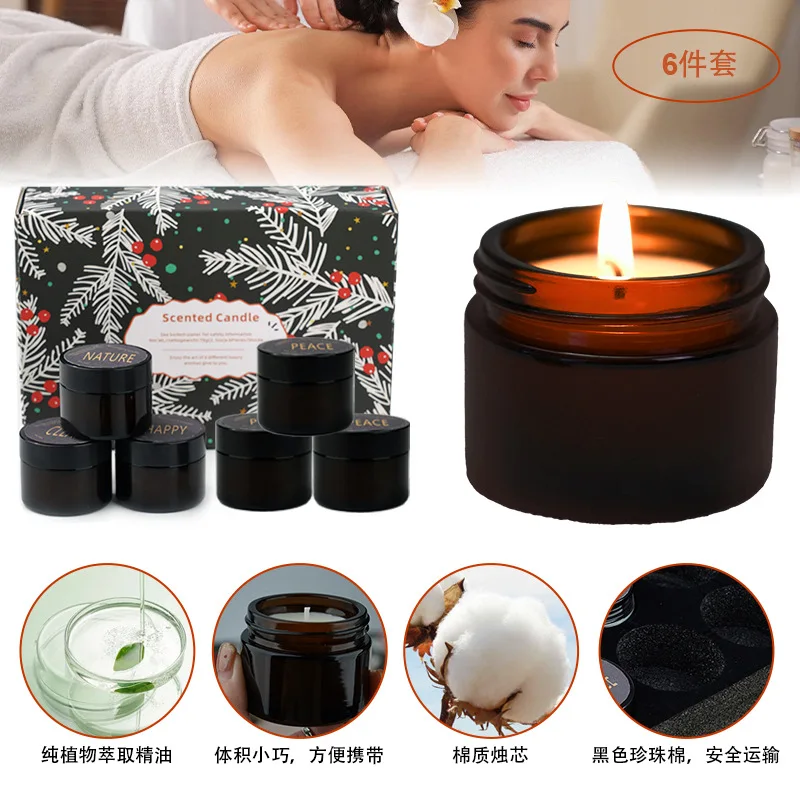 2pc Portable Travel Scented Candle Plant Soybean Wax Smokeless Scented Wax Souvenir Sample, Long-lasting Scented Candle
