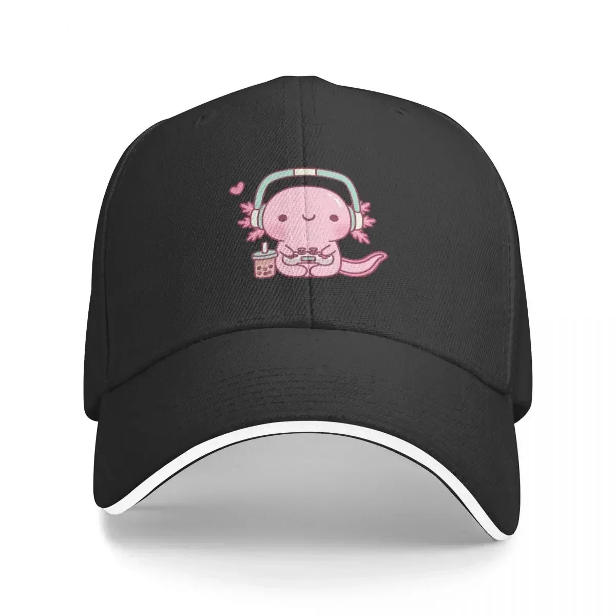 Cute Axolotl Playing Video Games Gamer Funny Baseball Cap Cap Man |-F-| Luxury Brand Men Wear Women's