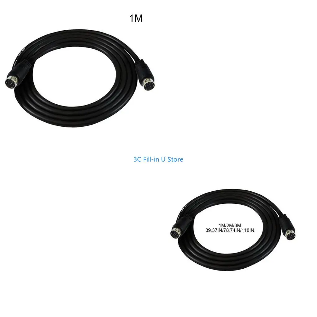 G8TA 1m 2m 9Pin DIN Male Plugs to 9Pin DIN Male Extension Adapter Cable Leads for Home Entertainment System