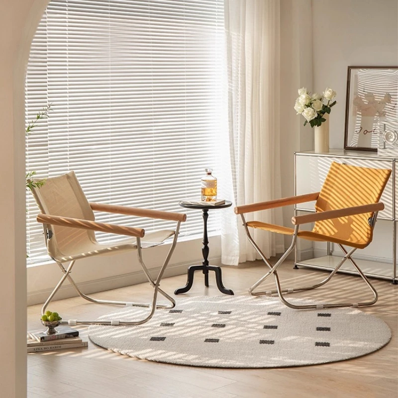 

X-Shape Folding Chair for Home Balcony Recliner Lounge Chair Modern Lazy Backrest Outdoor Seat Portable Camping Leisure Chairs