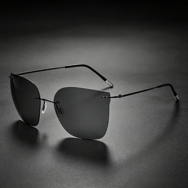 2026 New Ultra-Lightweight Frameless Polarized Sunglasses for Men Classic Driving Shades UV400 Stylish Photochromic Glasses