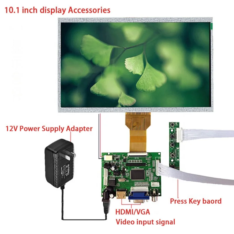 10.1 Inch 1280x800 Display Kit for Raspberry Windows 7/8/10 Mac with hdm to LVDS driver board