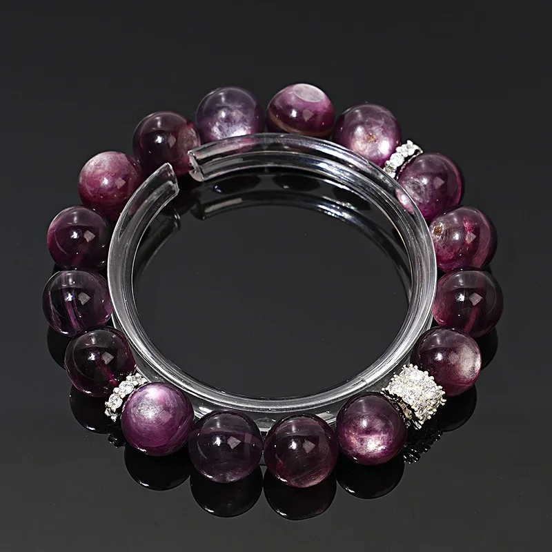 

Natural Purple Lithium Mica Crystal Bracelet, Women's Light Luxury Fashion Lucky Bracelet, Jewelry, Gifts