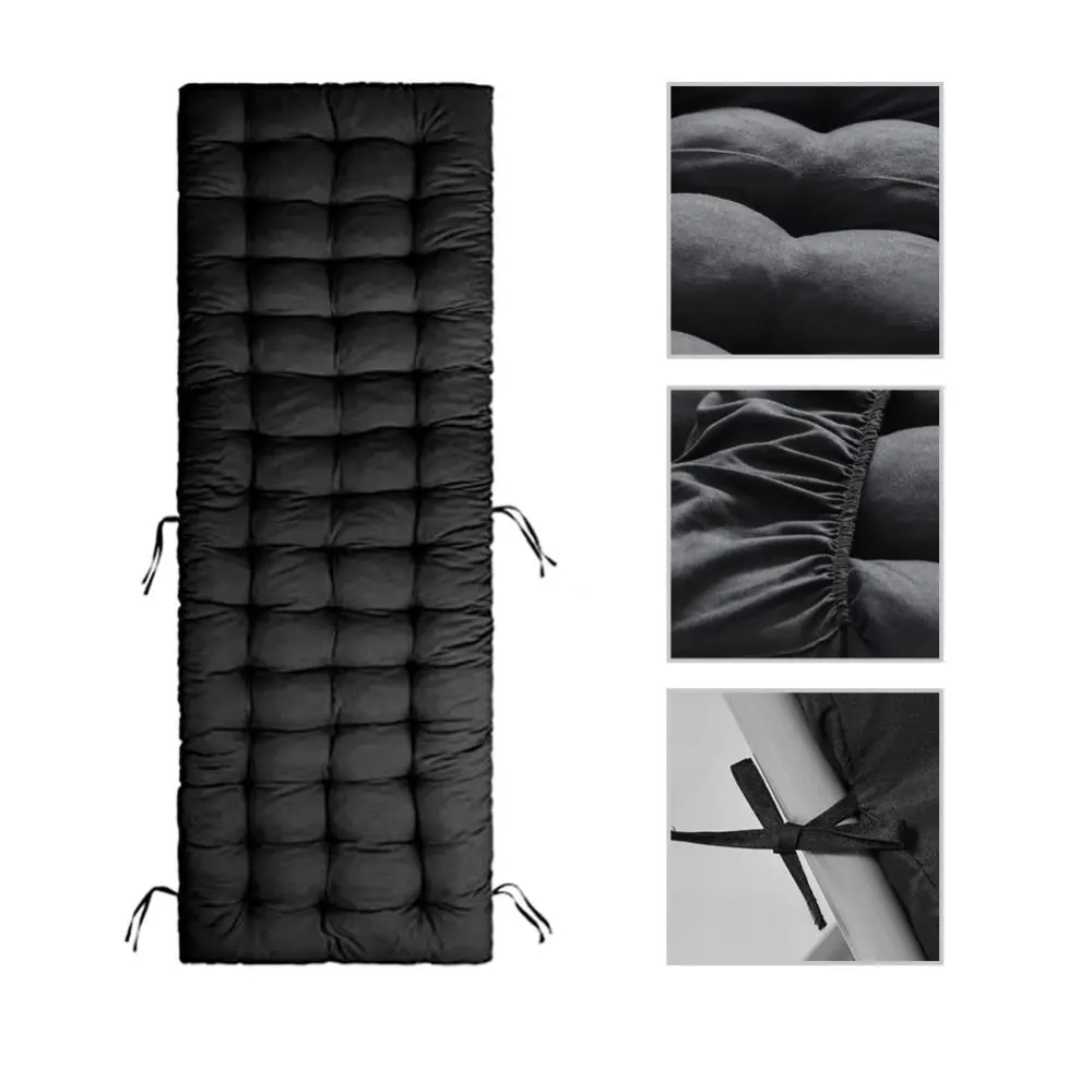 Brushed Fabric Recliner Chair Cushion Tufted Surface Soft Padded Filling Rocking Chair Cushion Secure Tie Straps