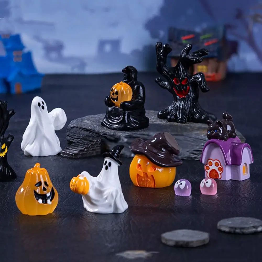 Multicolor Halloween Miniature Figurine Pumpkin Resin Cartoon Scary Rabbit Statue Pranky Prop Party Ornaments DIY Accessories