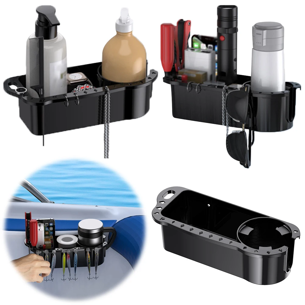 Boat Cup Holder Boat Fishing Accessories Marine Cup Holder Marine Storage Caddy Box for Boat Kayak Pontoon Bass Boat Jon Boat