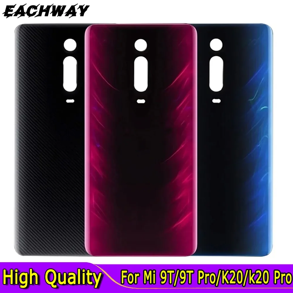 New Glass For Redmi K20 Battery Cover Back Glass Panel Rear Door Case For Xiaomi Mi 9T Back Cover 9T Pro Cover With Adhesive