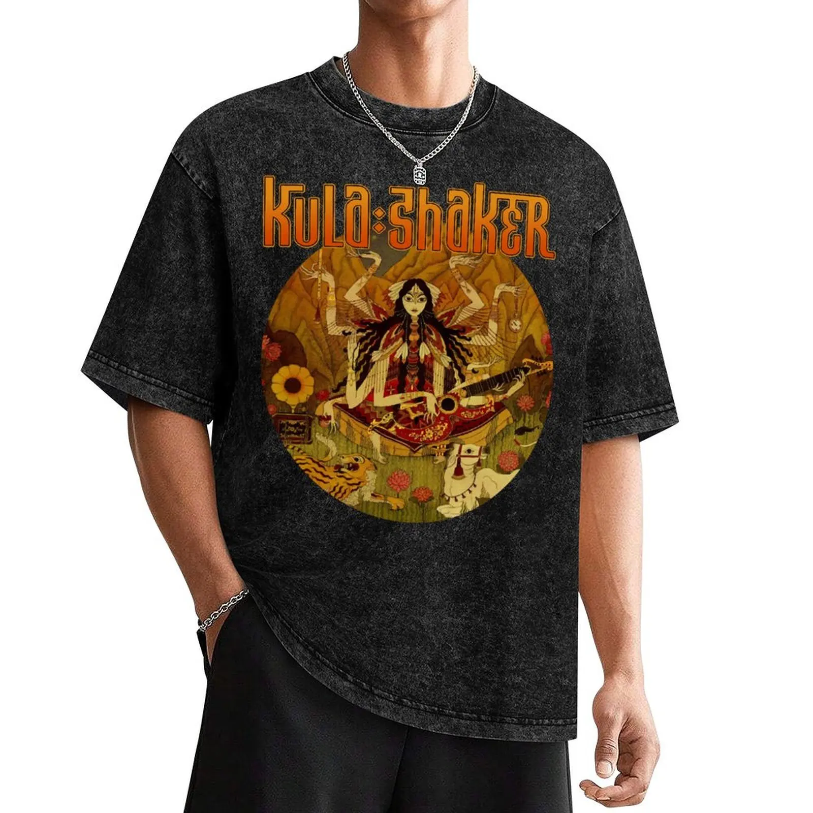 KULA SHAKER BAND T-Shirt cotton graphic tees shirts graphic tee baggy shirts designer shirts mens graphic t-shirts funny