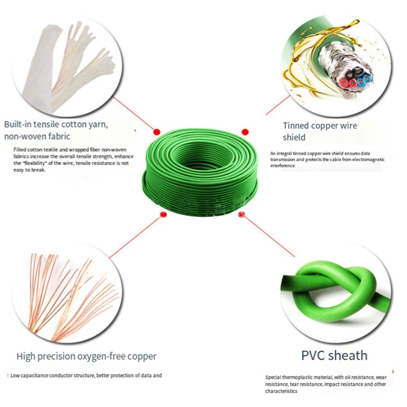 1 Piece Connecting Cable 6Fx3002-5Cl02-1Ad0 High Inertia V90 Servo Motor Power Cable Yellow Servo Motor Cable