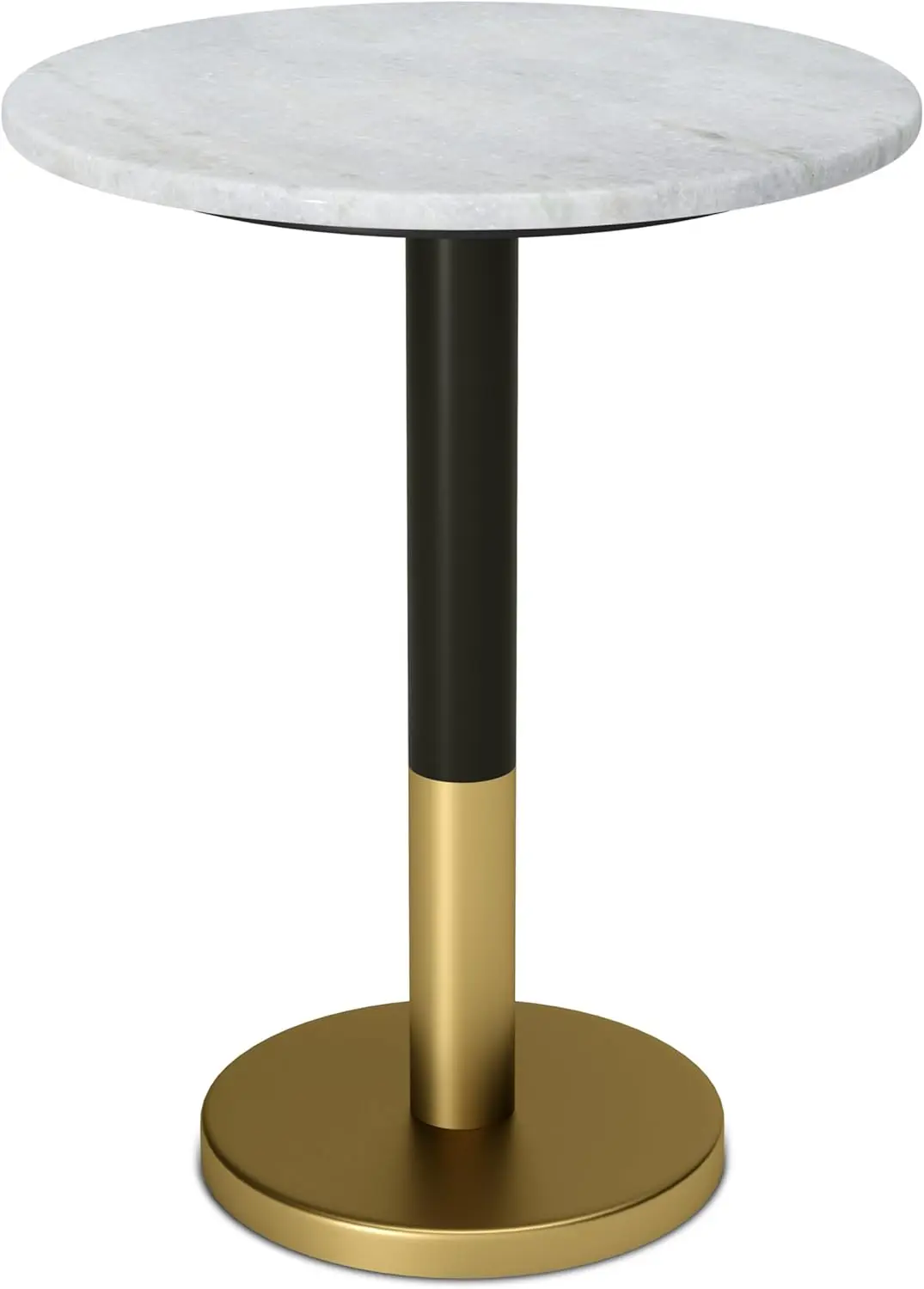 

Приставной столик – 16 дюймов, современный металлический каркас, столешница из белого мрамора, C-образный дизайн