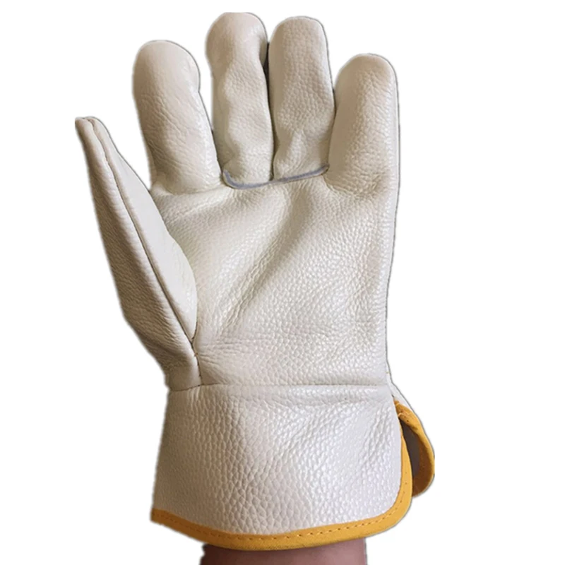 Cow Skin Leather Gloves Safe Men Work Safety Working Mechanical Repairing Gardening Gloves Insulation Welder Welding Gloves