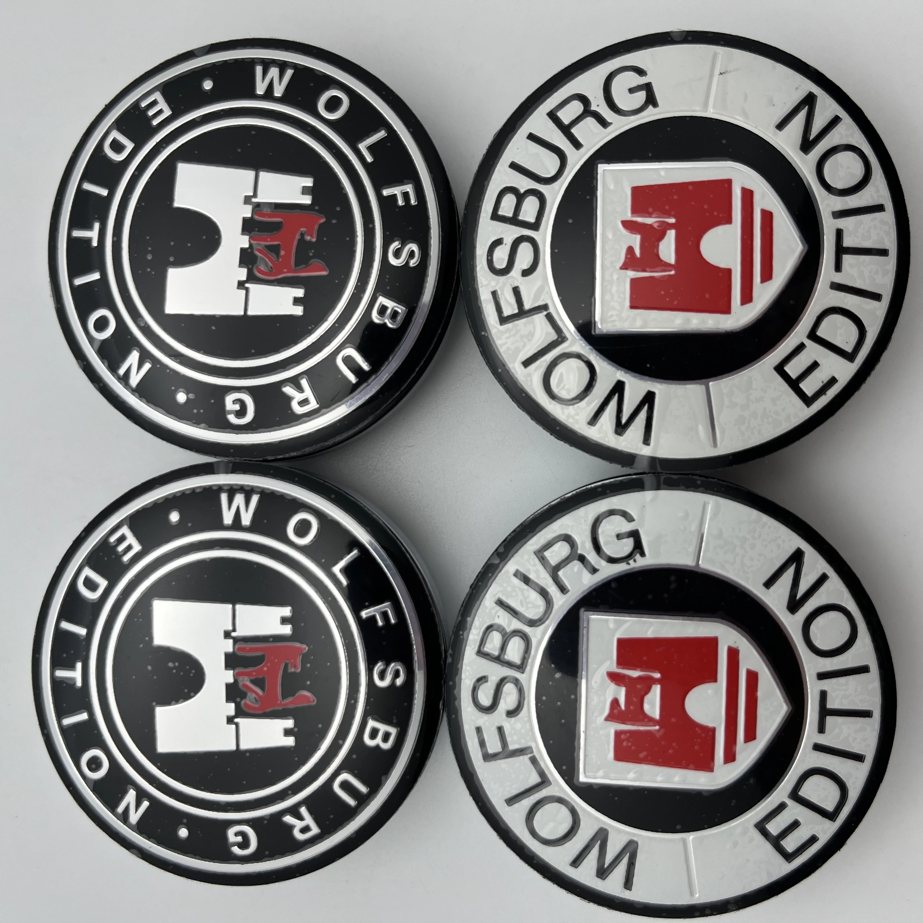 4Pcs 56mm 60mm 68mm Wolfsburg Edition Emblem Logo Car Wheel Center Caps Rim Hub Cover Badge Styling ForGTI Logo Golf Accessories