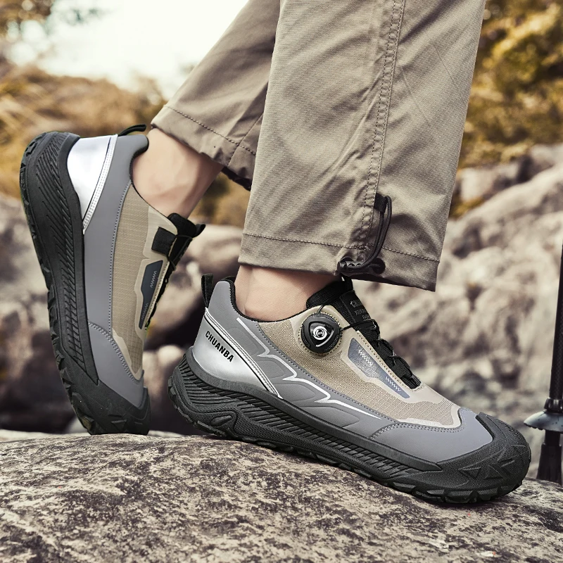 Herren-Freizeitschuhe, modische Sneaker, niedrig geschnitten, zum Schnüren, leicht, bequem, atmungsaktiv, Wanderschuhe für den täglichen Gebrauch – Detail 9
