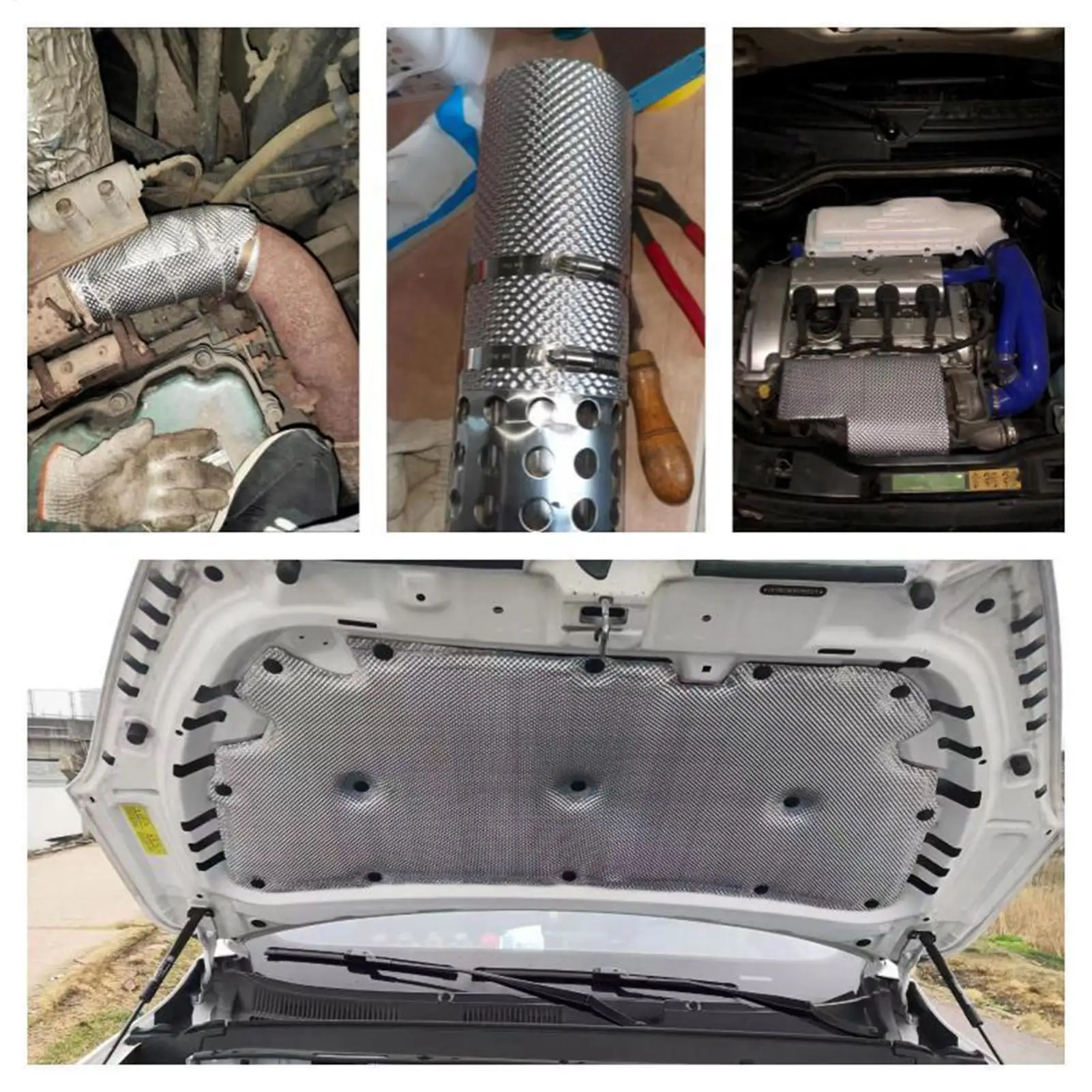 Exhaust Wrap Heat Shield Heavy-Duty High Temp Cuttable Sleeve Heat Shield Automotive for Motorcycle ATV SUV Muffler Battery Air