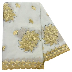 High Quality 100% Cotton Fabric Rayon Cotton Thread Eembroidered Scarf African Women Hijab Muslim Scarf Dubai Excellent Style