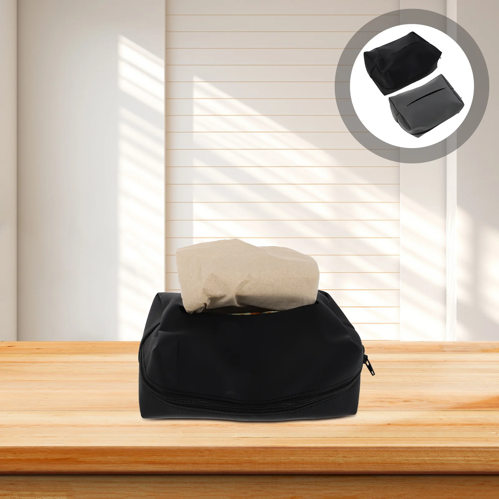 

2pcs Car Tissue Box Holder Large Capacity Automotive Organizer Secure Suction Mount For Backseat One Hand Use Refillable