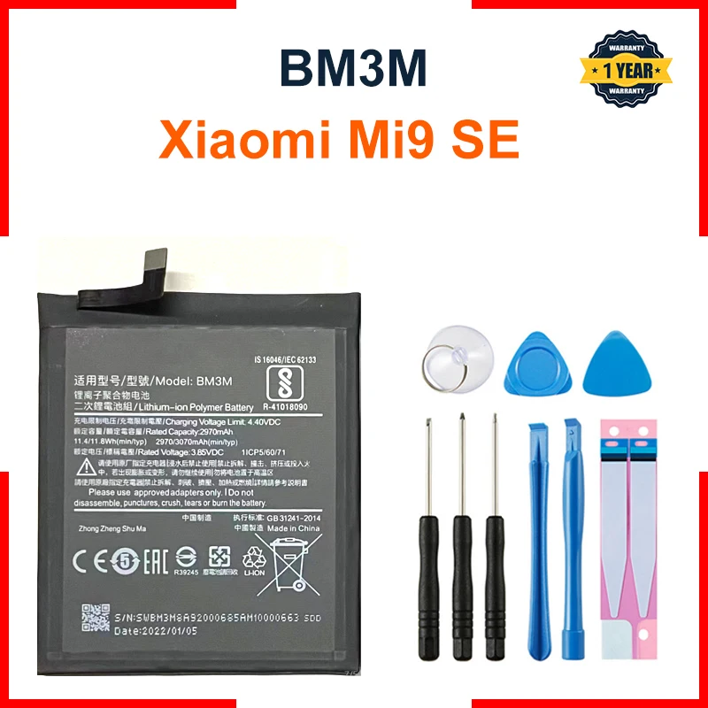 Xiao mi BM3M 3070mAh Battery For Xiaomi 9 Se Mi9 SE Mi 9SE BM3M High Quality Phone Replacement Batteries +Tools