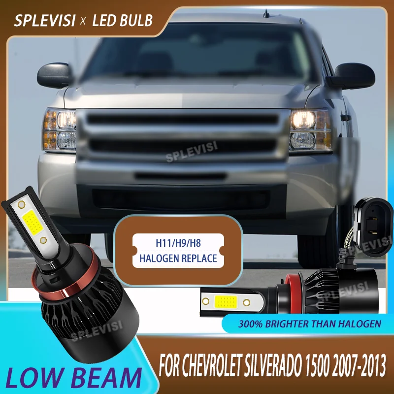 

LED Low Beam H11/H9 Halogen Replace Lightning-Start For Chevrolet Silverado 1500 2007-2013 2007 2008 2009 2010 2011 2012 2013