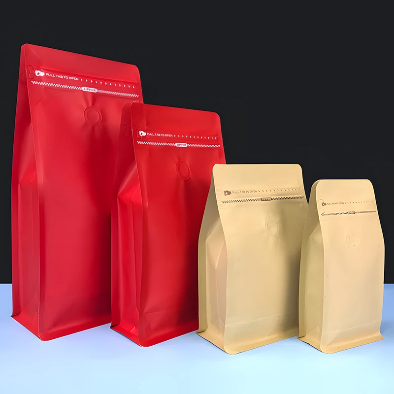 50 قطعة أكياس قهوة مسطحة القاع عالية الجودة مع صمام وسحاب كيس بطانة من رقائق الألومنيوم لتخزين حبوب البن مسحوق الطعام