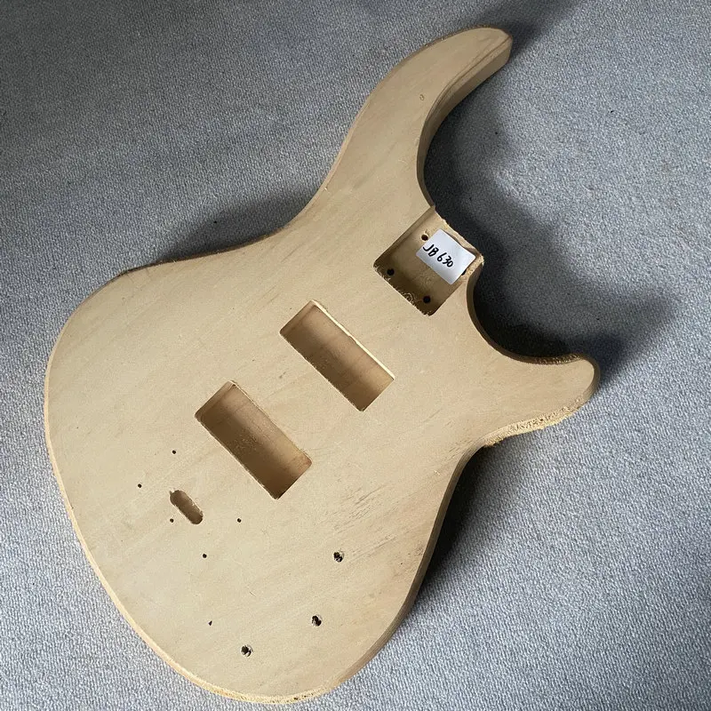 

JB630 Unfinished 4 Or 5 String Electric Guitar Bass Body Soild Basswood HH Pickups Right Hand No Paints DIY And Replace Parts