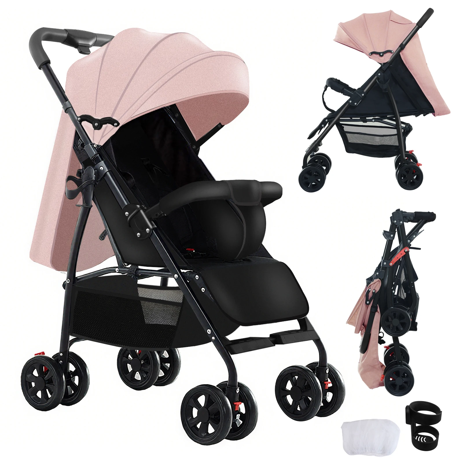 

2 In 1 Baby Cart Baby Stroller Baby Pushchair Stroller for Newborn Mother Kids Lightweight Baby Carriage 2 In 1 Travel Infant