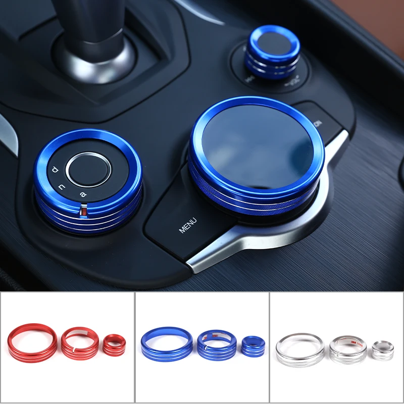 Car Center Console Multimedia Knob Switch Ring Cover For Alfa Romeo Giulia Stelvio 2017-2020 Interior Accessories