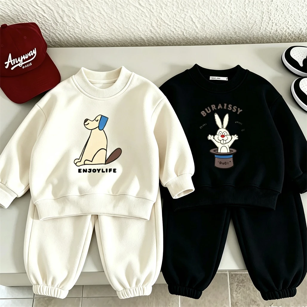 Lovely Hoodie +Pants 2Piece/Set Spring Autumn Clothes Trendy Children Costume Boys Girls Long-sleeved Tracksuits Outer Wear