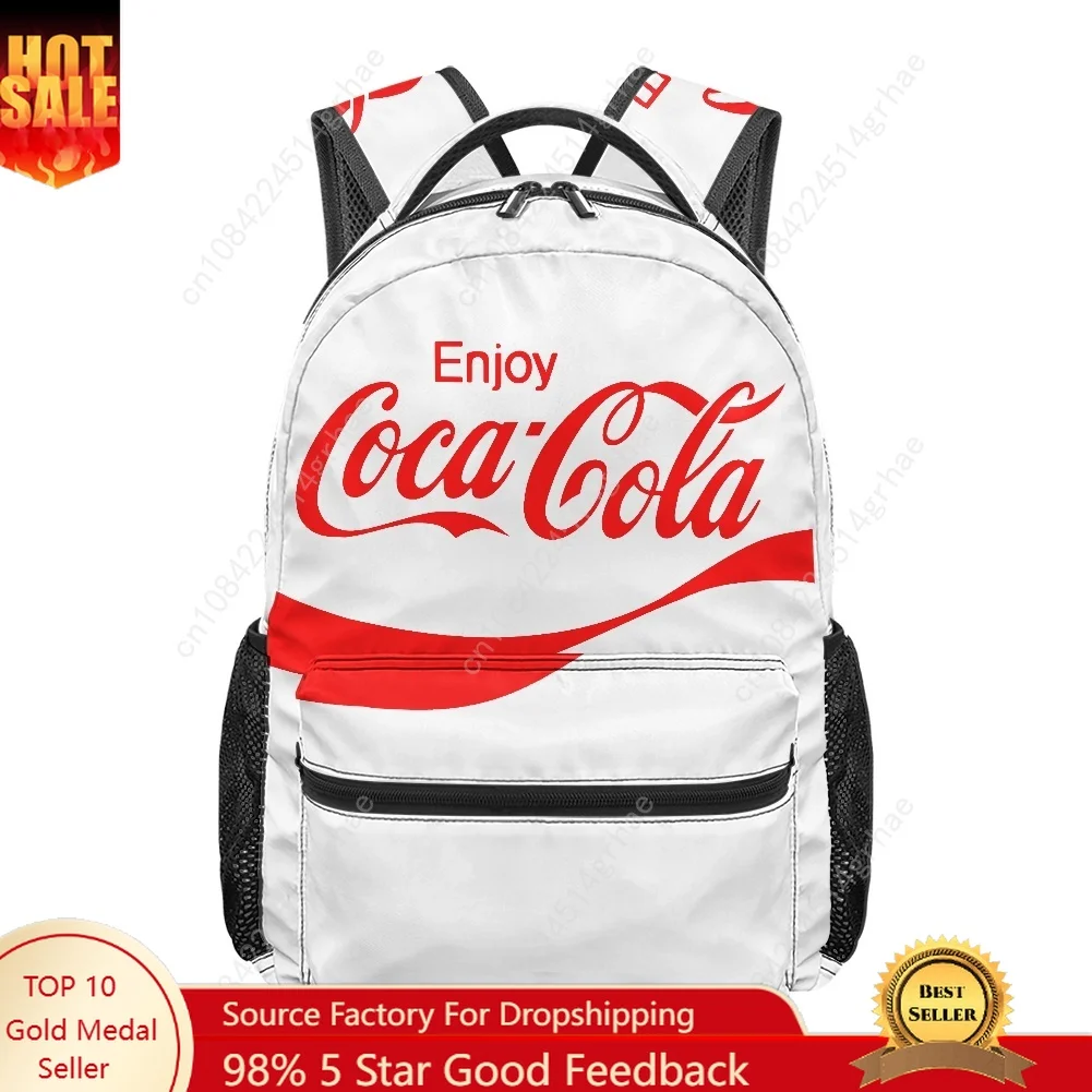 Enjoy Co-ca All-over Print Student Backpack Custom Casual Suitable for Travel and Camping Lightweight, and Easy To Clean
