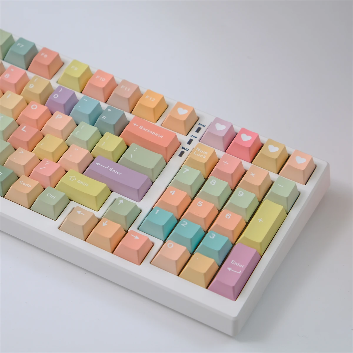 Teclas PBT de Color degradado para teclado mecánico, 147 teclas, Candy, perfil de cereza, sublimación para interruptores MX, juegos