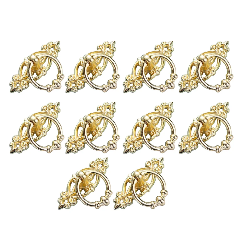 

10Pcs Vintage Handles Cabinet Drawer Cupboard Door Handle Furniture Knobs Antique Pull Handles Ring With Screws
