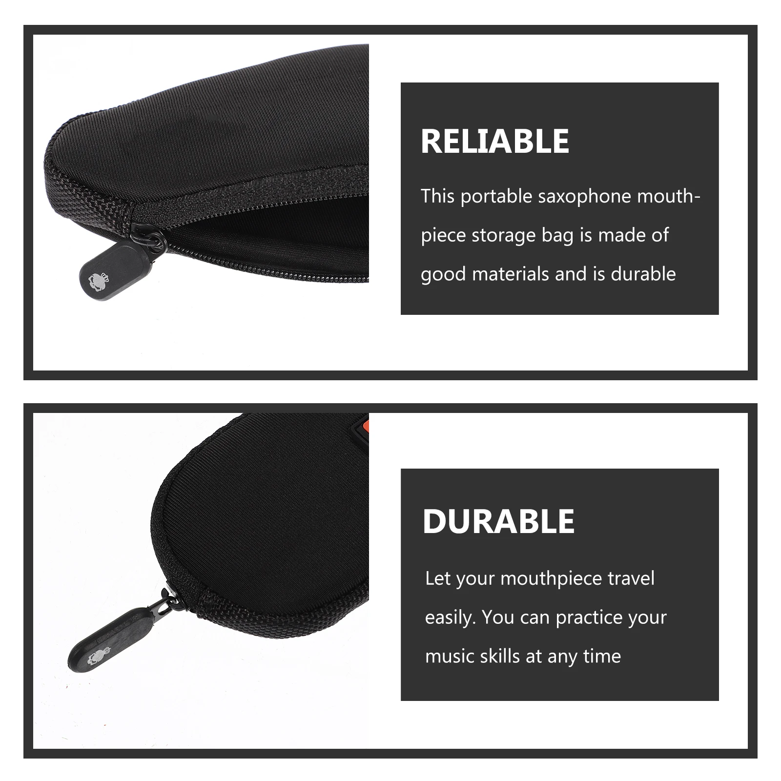 

Portable Saxophone Mouthpiece Bag Durable Polyester Prevents Damage Safe Condition Alto Sax Accessory Pouch Zipper Flute