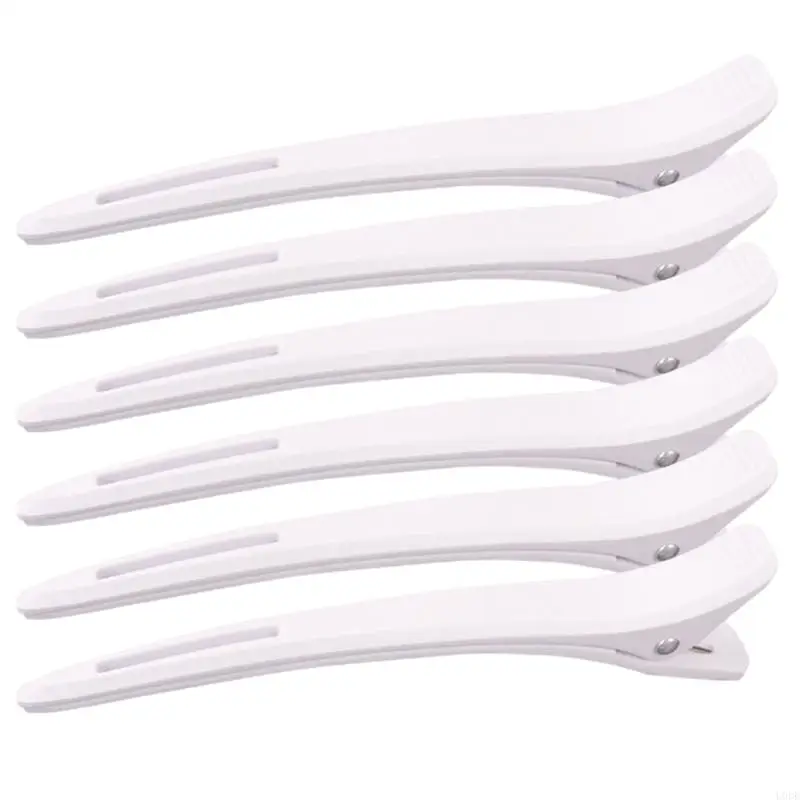 U0DE 6 PCSダックビークヘアクリップヘアセクションヘアスタイリングクリップのためのクリップ