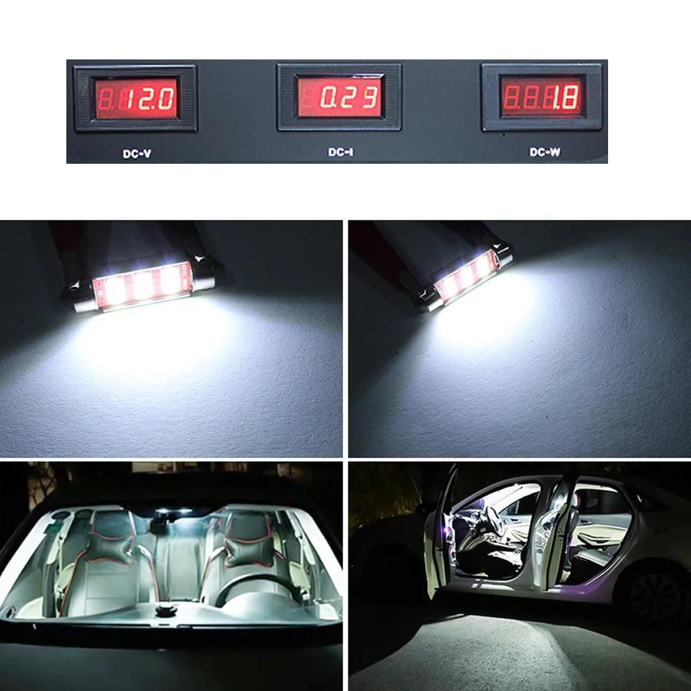 C5W 31MM 36MM 39MM 41MM 12 SMD LED License Plate Lights Door Dome Festoon Trunk Car Bulbs White Lights 12V DC