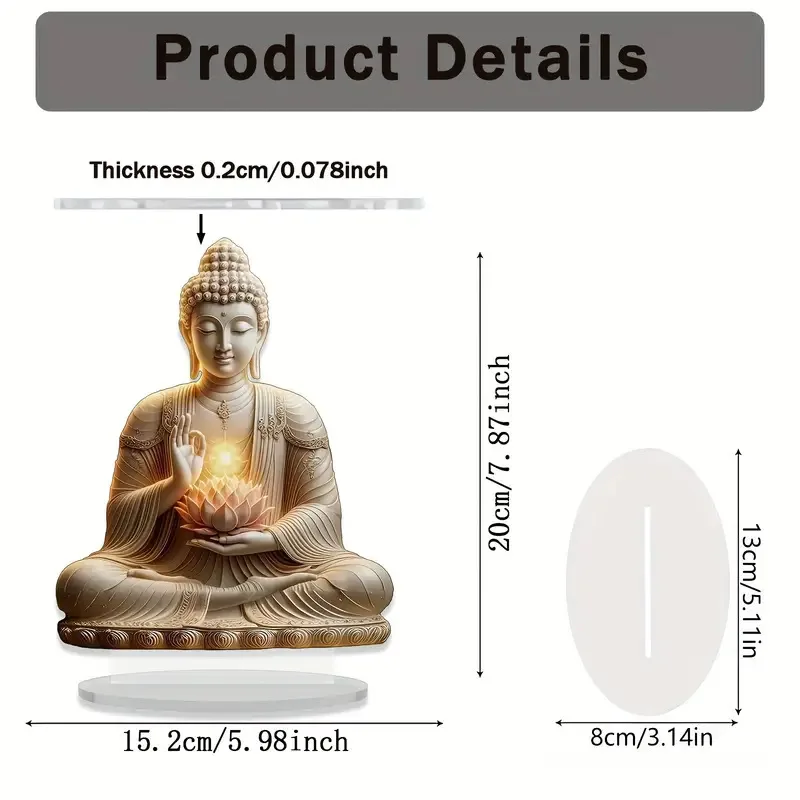 1 Stück Lotus-Terrassen-Buddha-Statue, Bürodekoration, geeignet für Heimdekoration und Bürodekoration, religiöse Dekoration – Detail 7