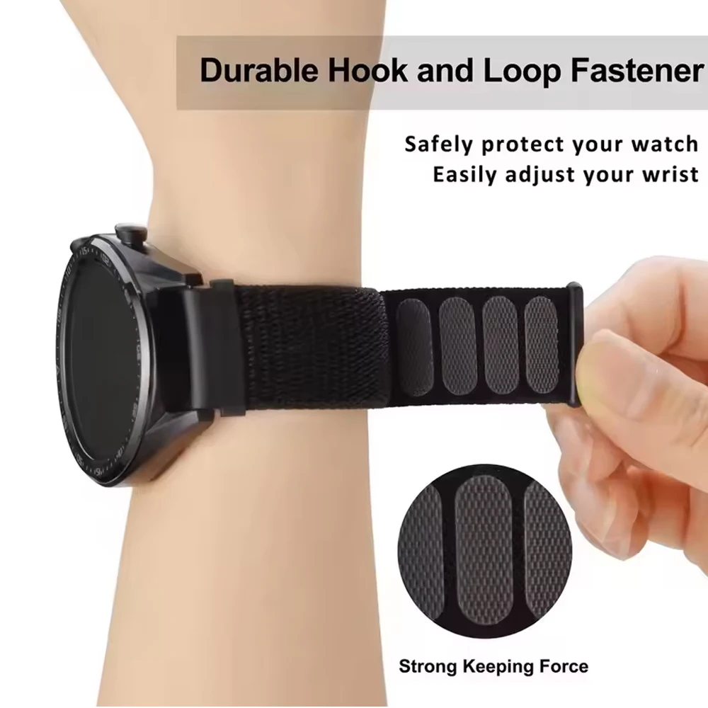 20 22mmクイックアジャスタブルストラップ Garmin Venu 4 45mm用 ナイロンループウォッチバンド Venu 3 Sq2 Forerunner 570 265 255 Vivoactive 6 5対応