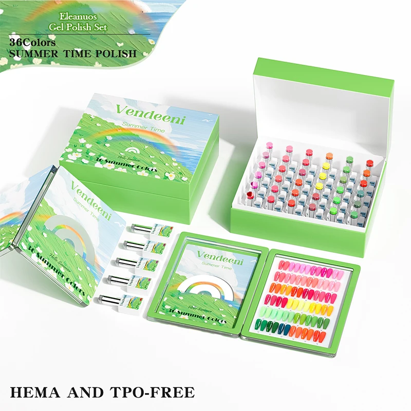 36 Colors Gel Polish Set Spring Summer Collection Candy Color Bright UV Gel Nail Art Kit Soak Off Manicure Varnish Salon Tools