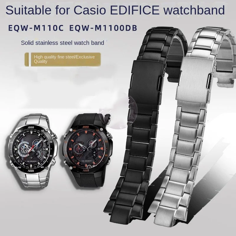 New Stainless Steel Watchband For Casio EDIFICE series EQW-M1100 EQW-A1000 Bracelet Strapstainless steel watch strap accessories