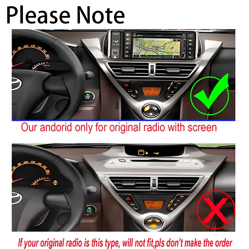 Car Radio Video for Toyota Scion IQ 2008 - 2016 Multimedia Player GPS Navi Stereo WiFi 4G BT Wireless CarPlay Accessories 2.5 D