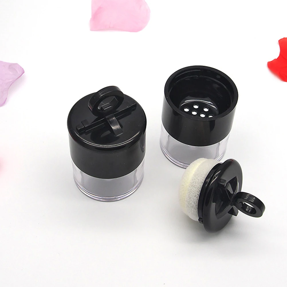 2 szt. Pudełeczko na puder z grzybkami, wbudowany aplikator, przenośny mini pojemnik na puder sypki, aplikator i pojemnik, podróżny, do codziennego użytku, kosmetyki, makijaż