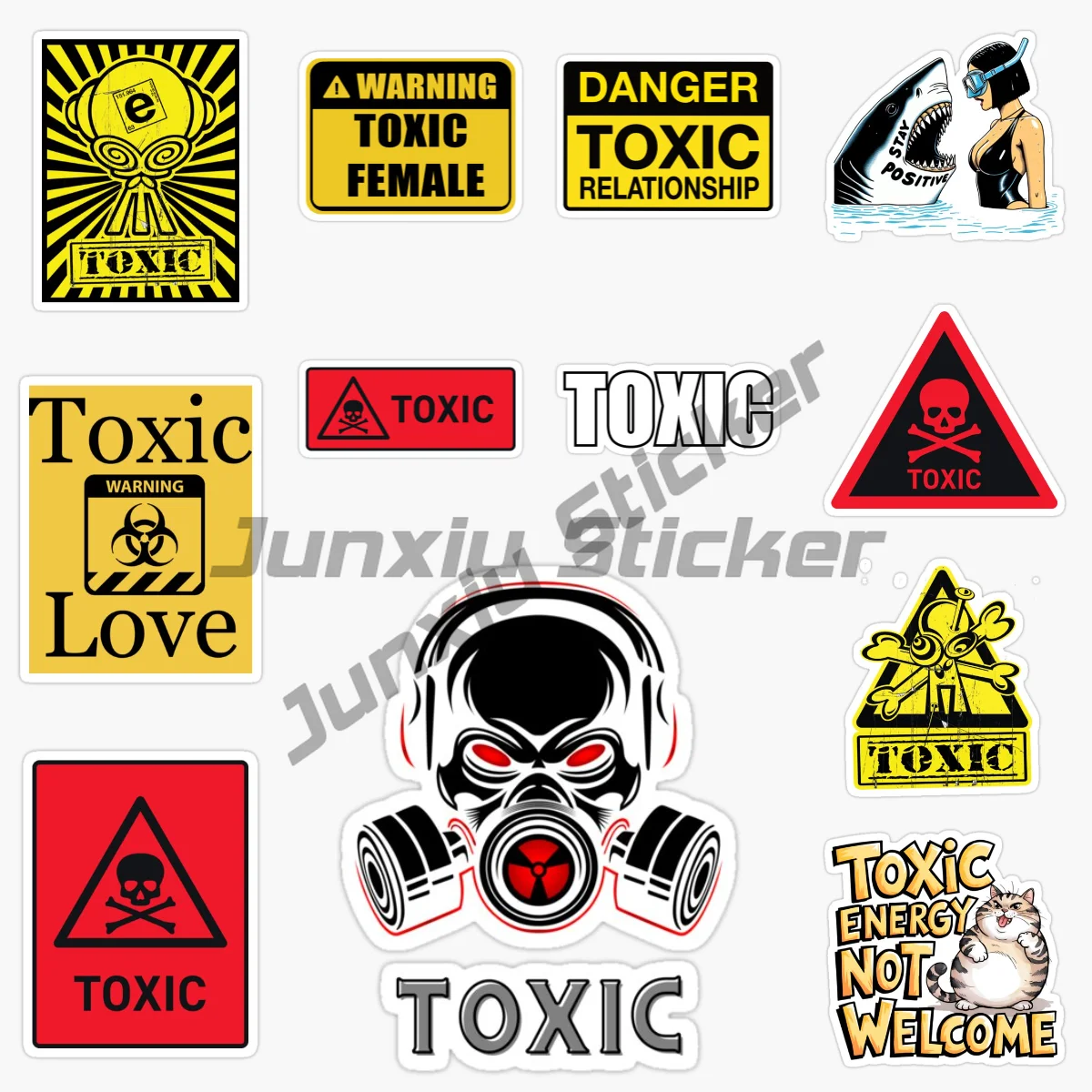

TOXIC Car Styling Creative Warning Danger PVC Waterproof Car Body Sticker Vinyl Waterproof Self-adhesive Car Accessories