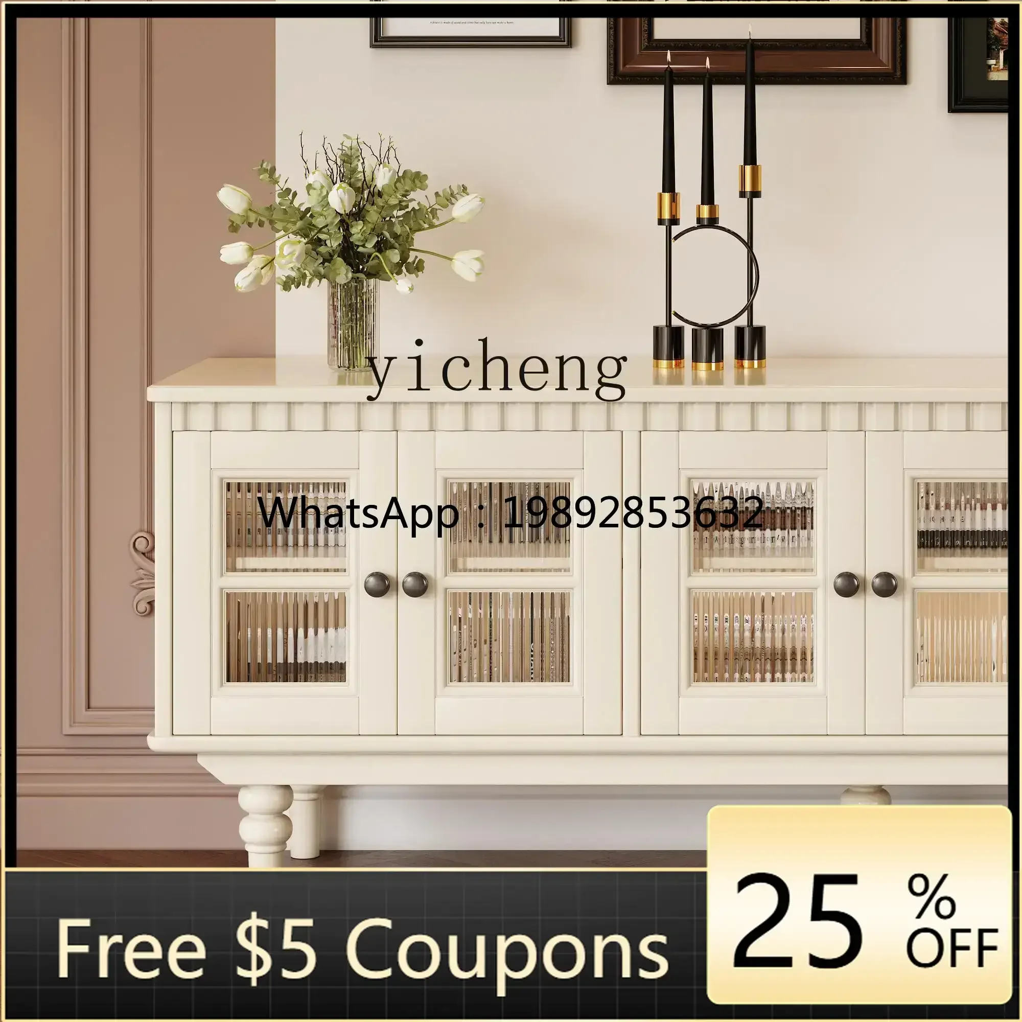 

retro medieval style solid wood TV cabinet villa living room storage coffee table storage locker