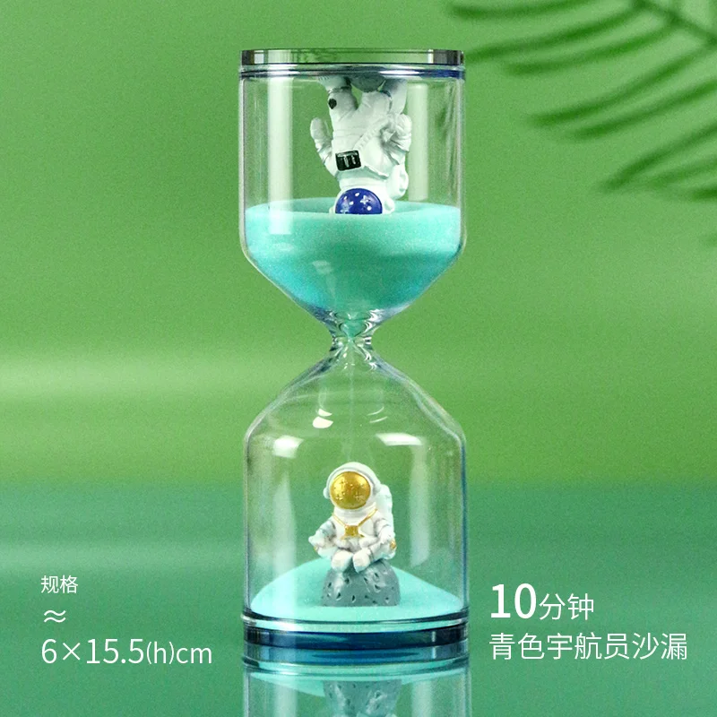 Creative Astronaut Hourglass Desktop Decoration Timer Clock Decompression Children's Gift Home Spaceman Sculpture Education Toy