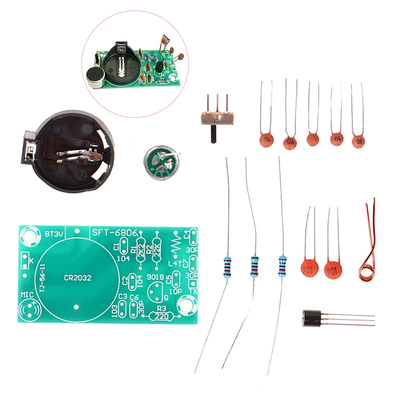 * * Hot Sale FM Stereo Radio Transmitter DIY Kit With Microphone DC 3V Soldering Practice view 5