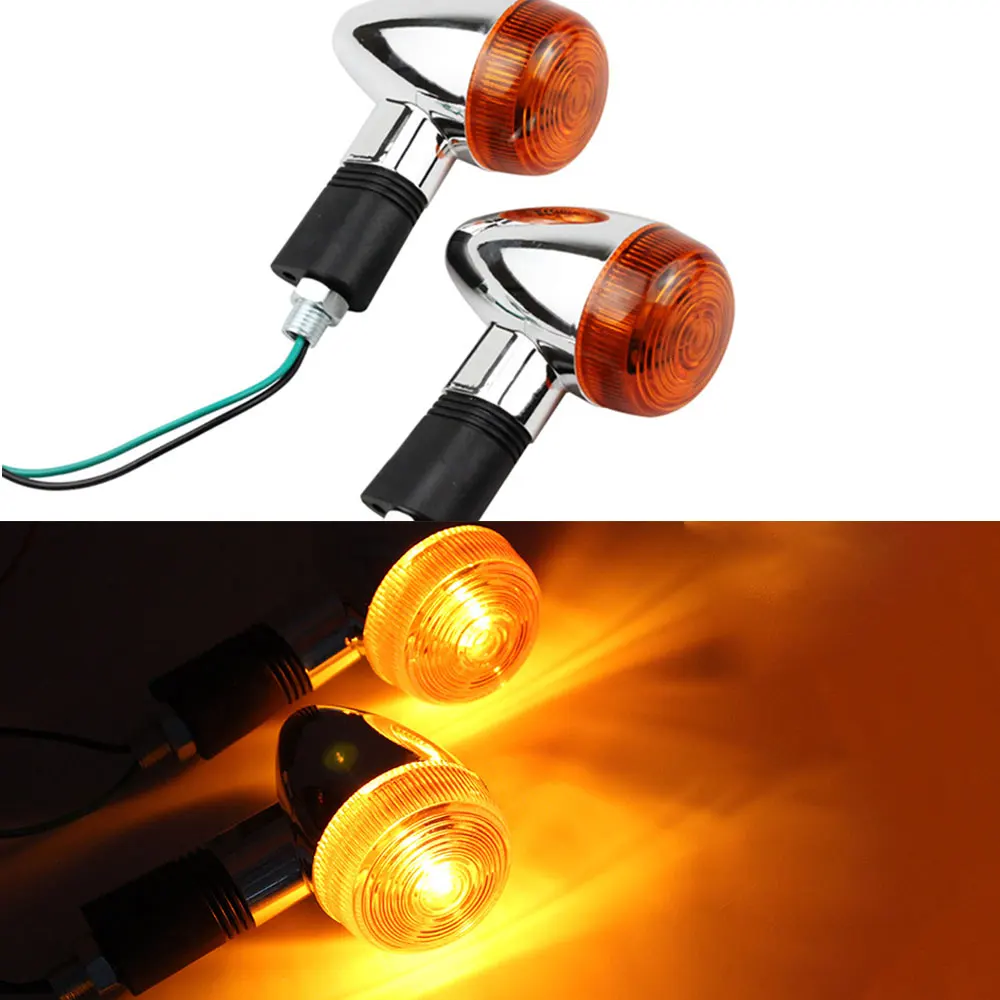 4Pcs Motorcycle Turn Signals Lights For Kawasaki Vulcan VN800 900 1500 1600 1700 2000Custom Honda VTX1300 C R S RETRO Turn light