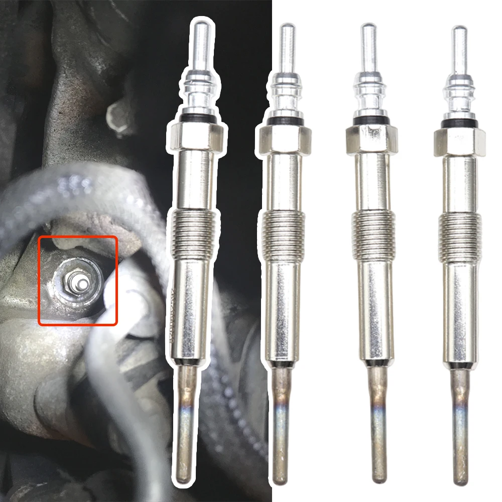 

4pc for Nissan Juke F15 2010-2019 Note E11 E12 2006-2017 4.4V Diesel Heater Nickel Plating Glow Plug Accessories Parts Repairkit