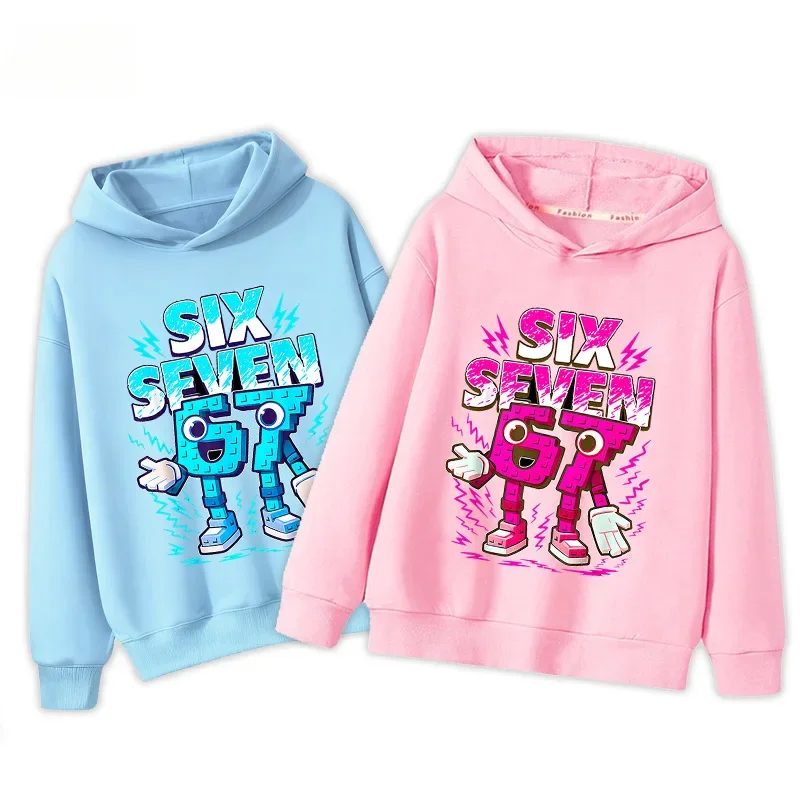 67 Six Seven Italian Brainrot Hoodie Funny Graphic Jersey Girls Kids Polar Warm Kids Autumn Hoodie Casual Unisex Sweatshirt