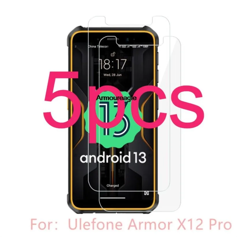 5pcs 2.5d for ulefone armor x12 pro tempered glass safety protective film 9h lcd screen protector guard on for armorx12pro