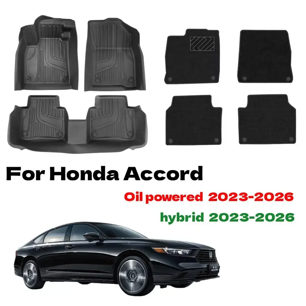 

For Honda Accord 2026 2025 2024 2023 TPE Floor Mat Carpet Cover Interior Protector Accessories LHD Oil powered hybrid