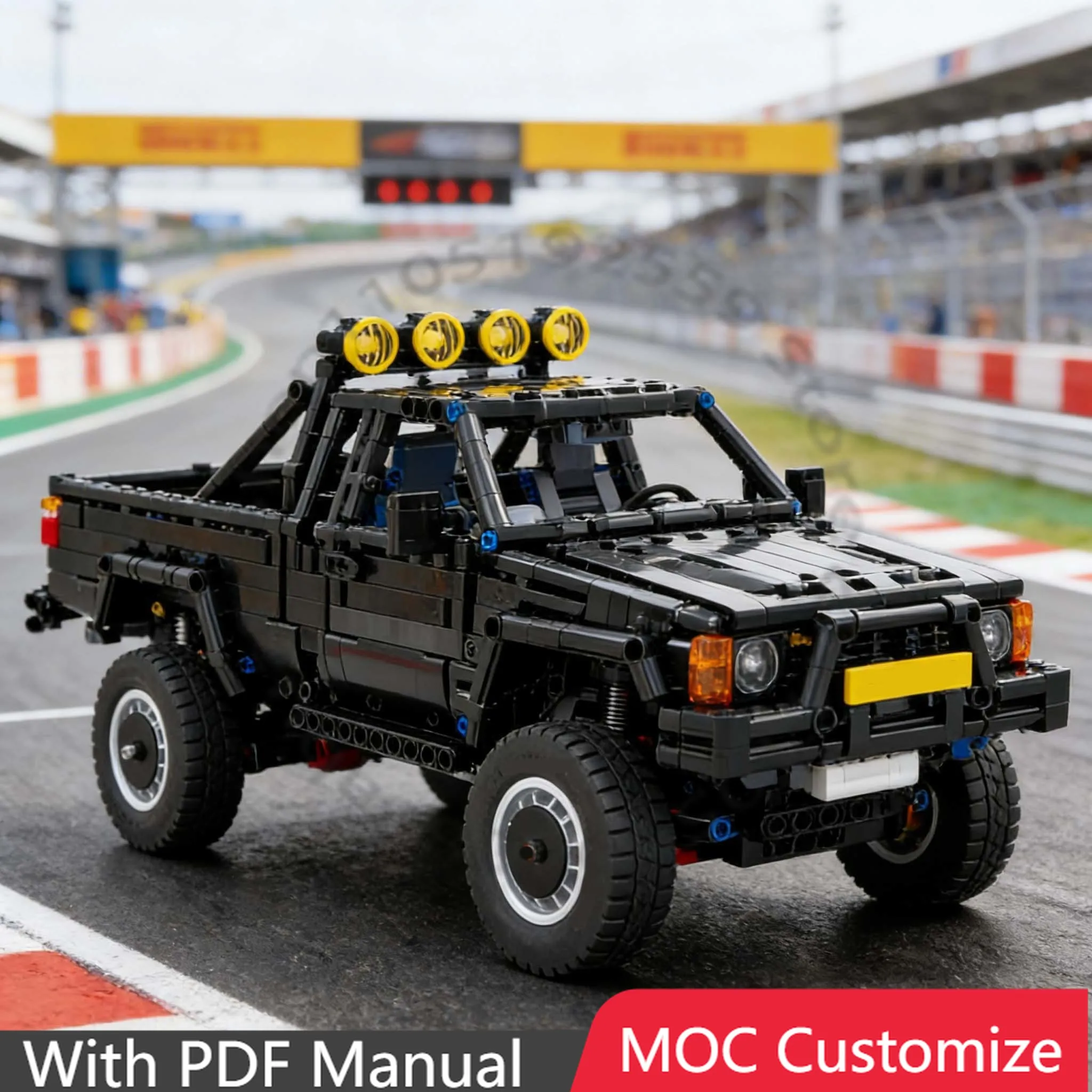 

1589 PCS Supercar 4x4 SR5 Xtracab Truck MOC Customize Modular Building Block Creative Design Design DIY Boys Toy Birthday Gift