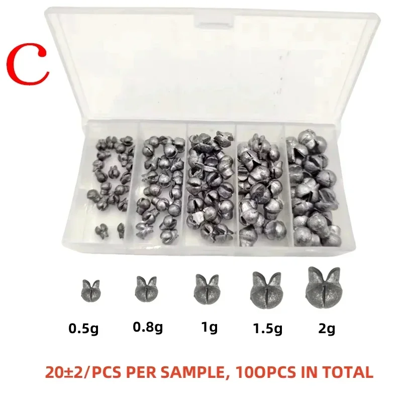 Delysia King 100 pcs/box of fishing round bifurcated opening clip lead fishing accessories